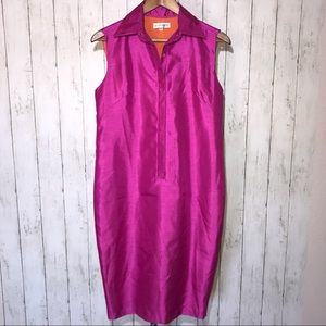 Vibrant Pink Cesar Gaupo Button Up Dress